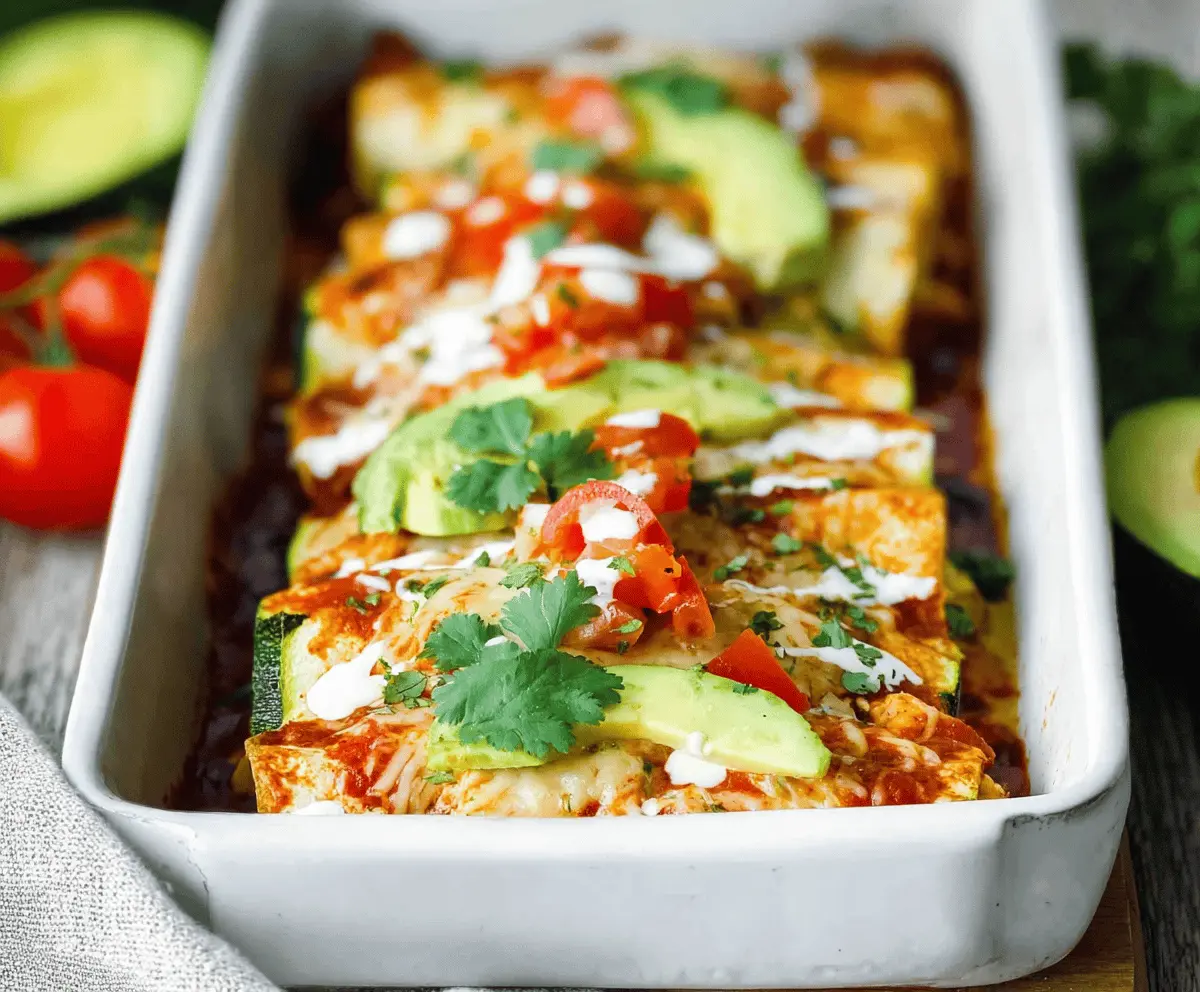 Low Carb Keto Chicken Enchiladas with Zucchini