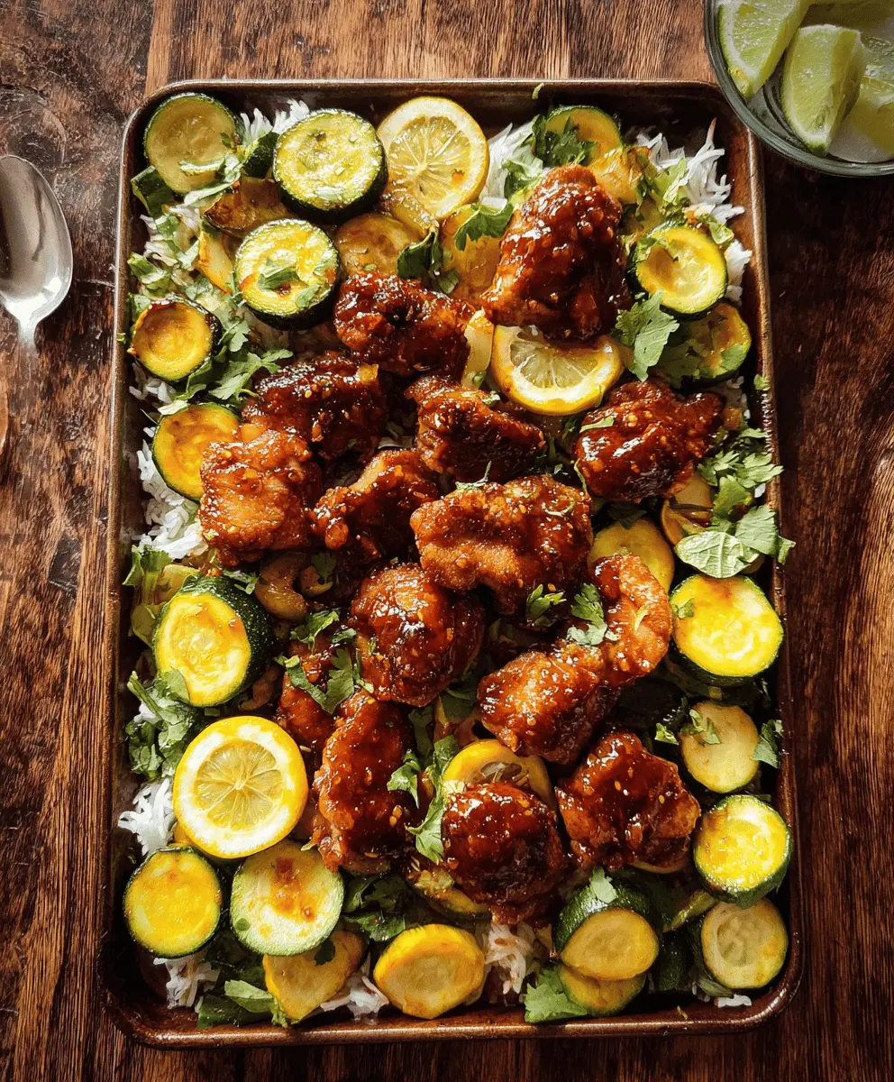 Easy Sheet Pan Hot Honey Garlic Chicken and Zucchini