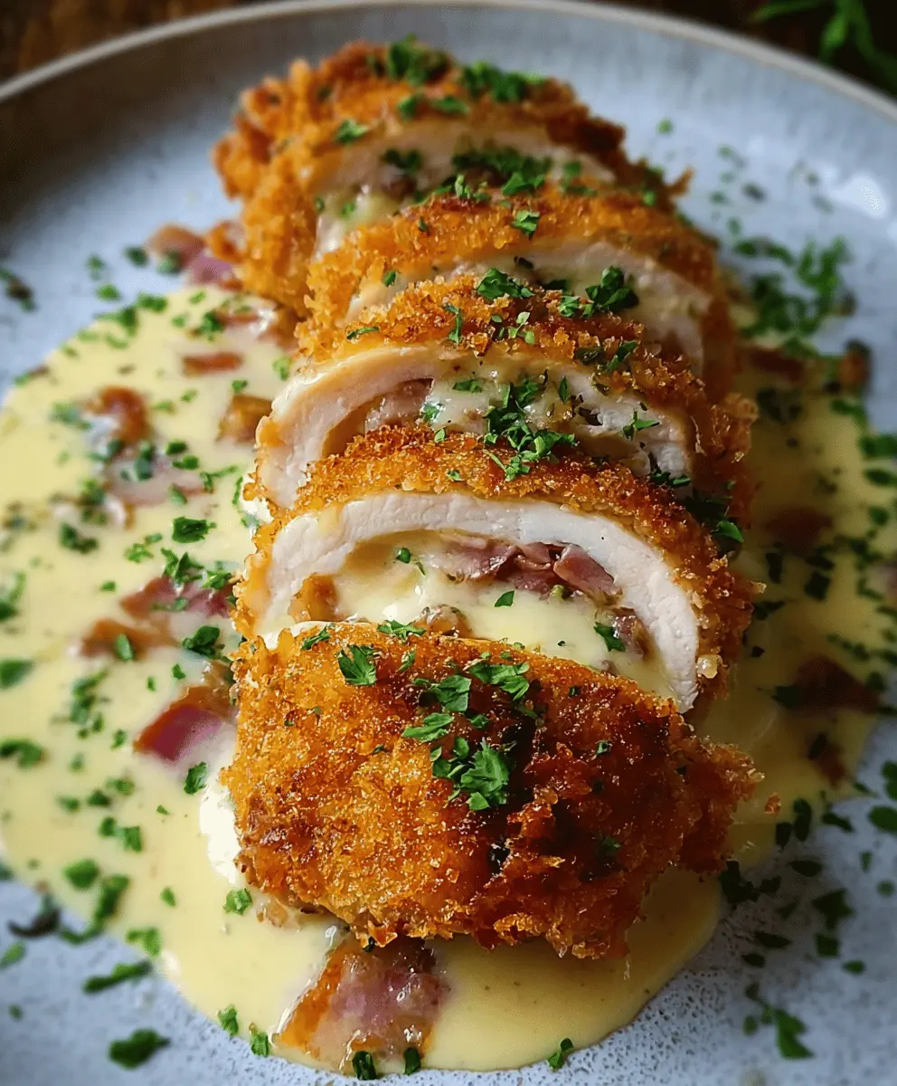 Crispy Creamy Chicken Cordon Bleu with Easy Dijon Sauce