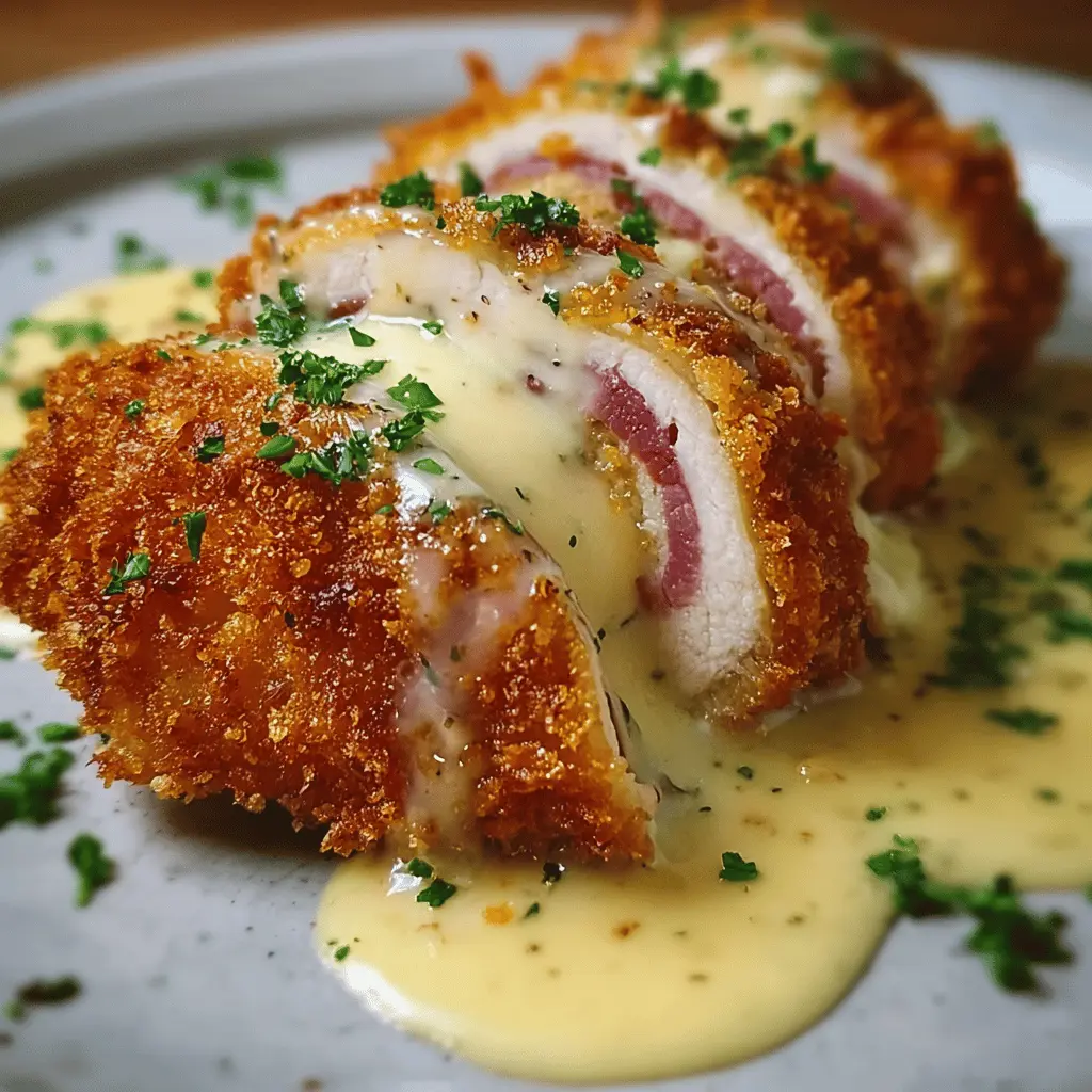 Crispy Creamy Chicken Cordon Bleu with Easy Dijon Sauce