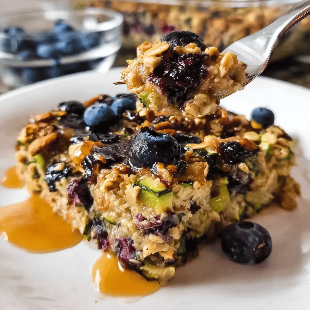 Healthy Zucchini Blueberry Baked Oatmeal Recipe