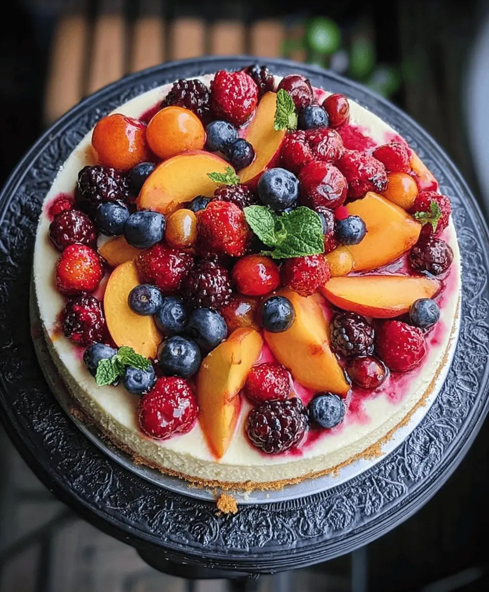 Easy Summer Berry and Peach Cheesecake Recipe