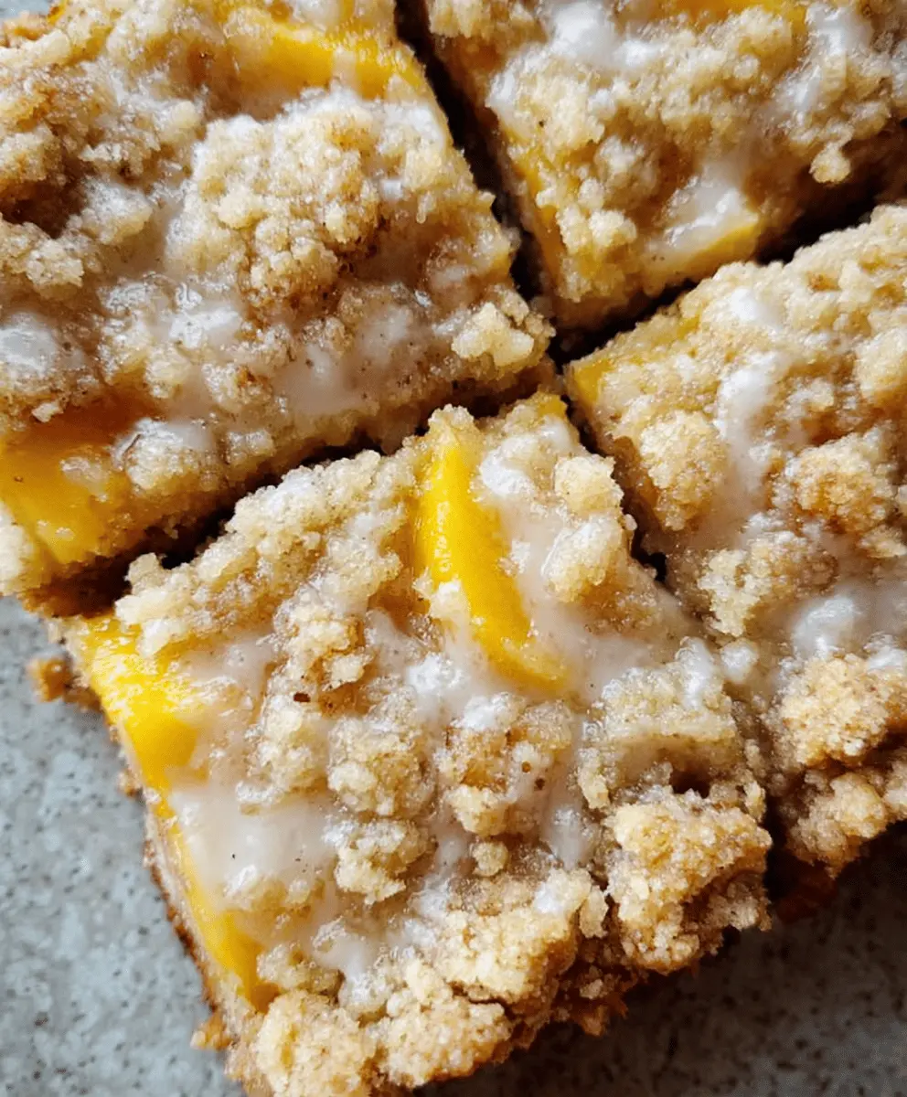 Easy Peach Crumble Bars Recipe for Summer