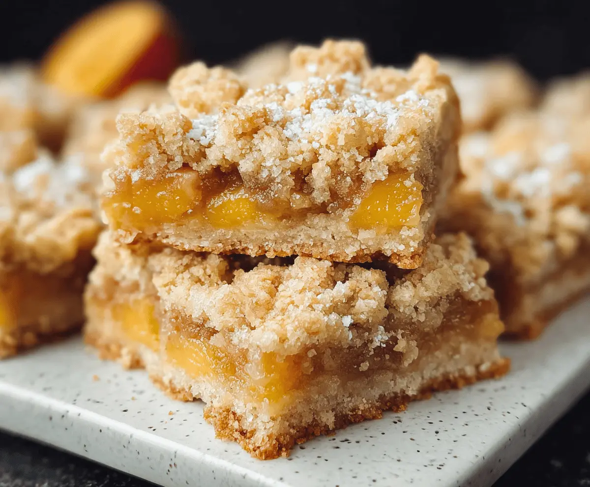 Easy Peach Crumble Bars Recipe for Summer