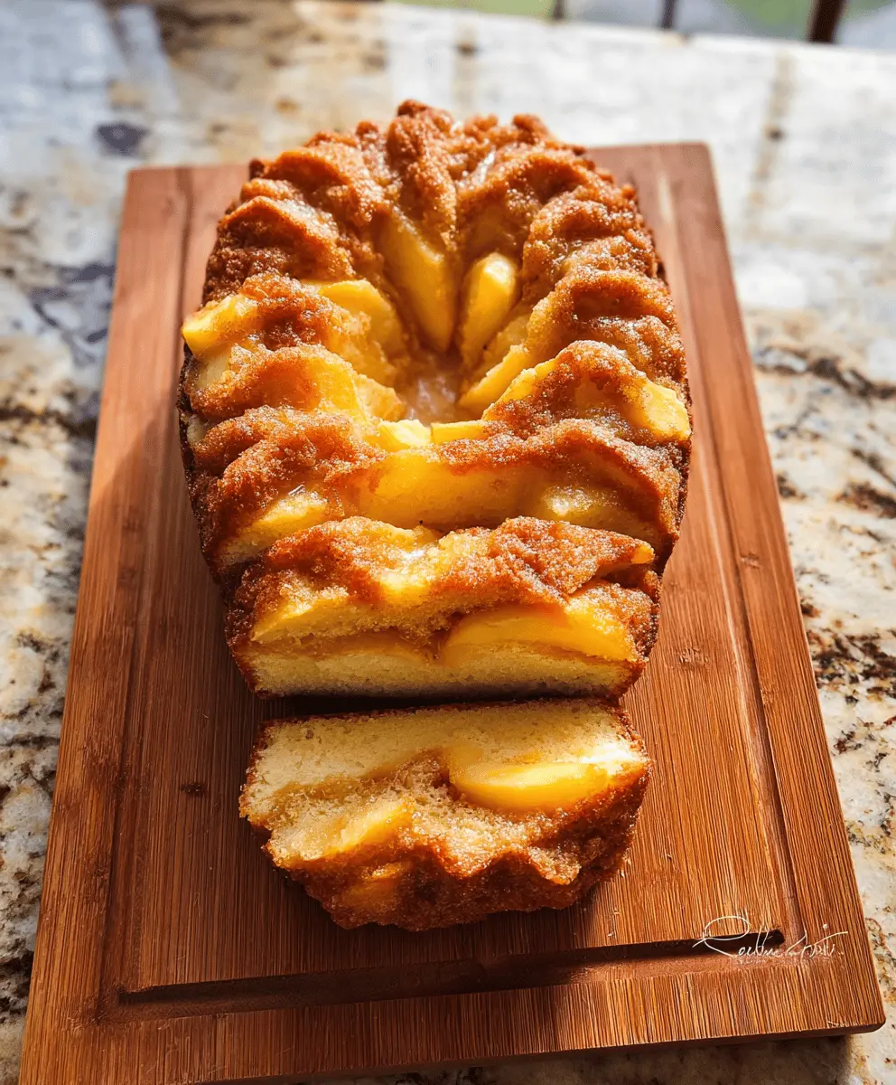 Easy Peach Cobbler Pound Cake Recipe