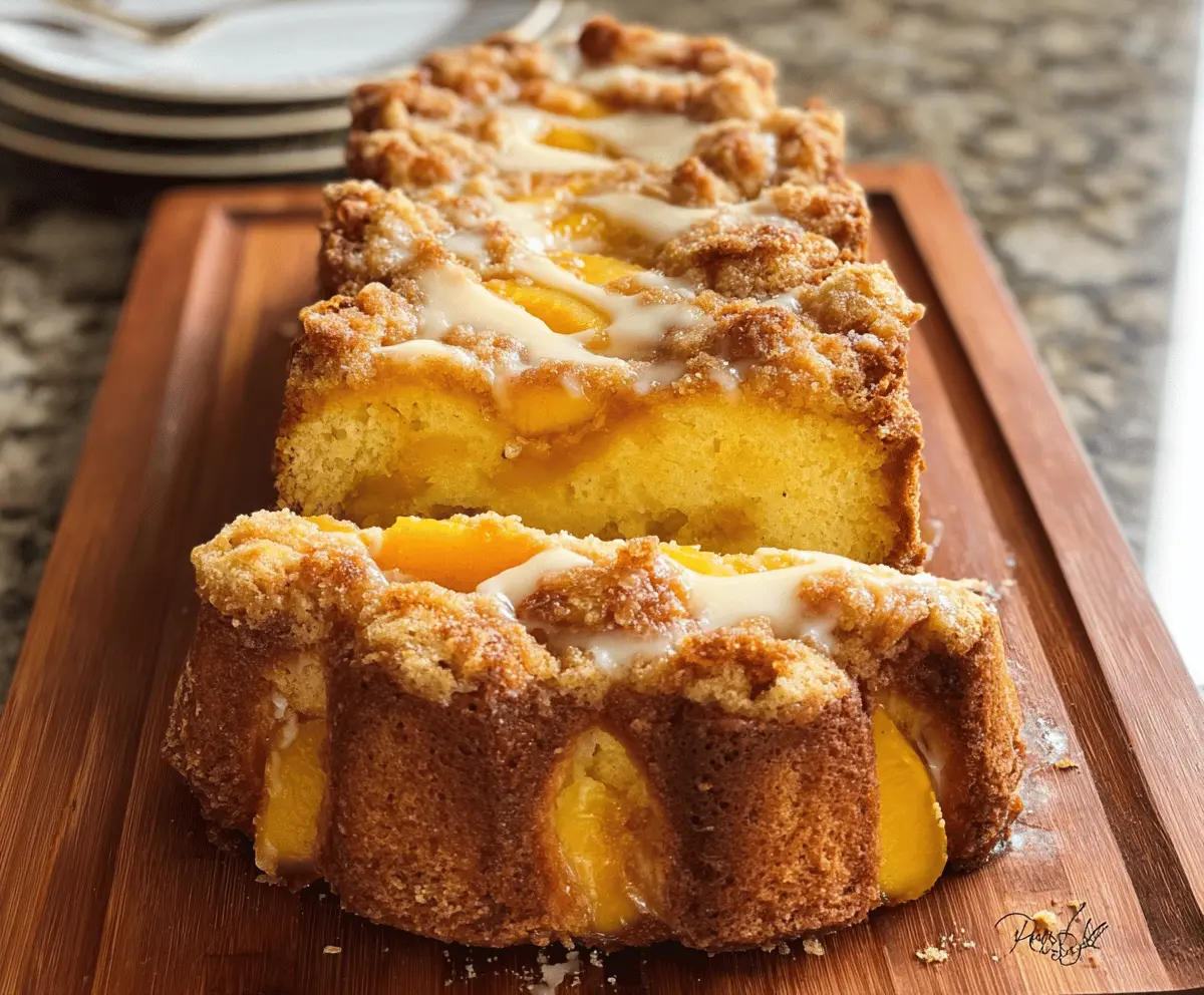 Easy Peach Cobbler Pound Cake Recipe