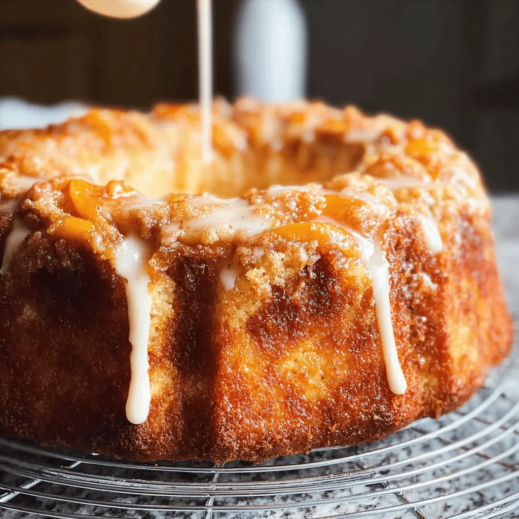 Moist Cream Cheese Peach Cobbler Pound Cake