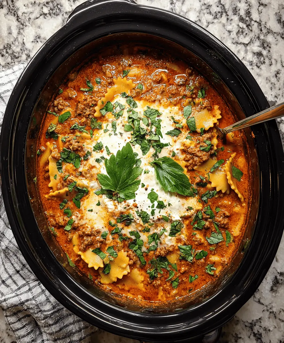Easy Crockpot Lasagna Soup Recipe