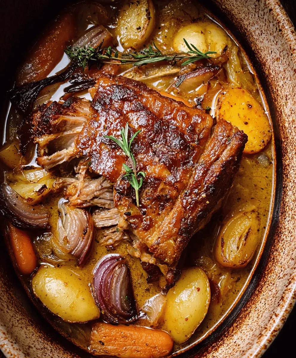 Easy Apple Cider Braised Pork Shoulder Recipe