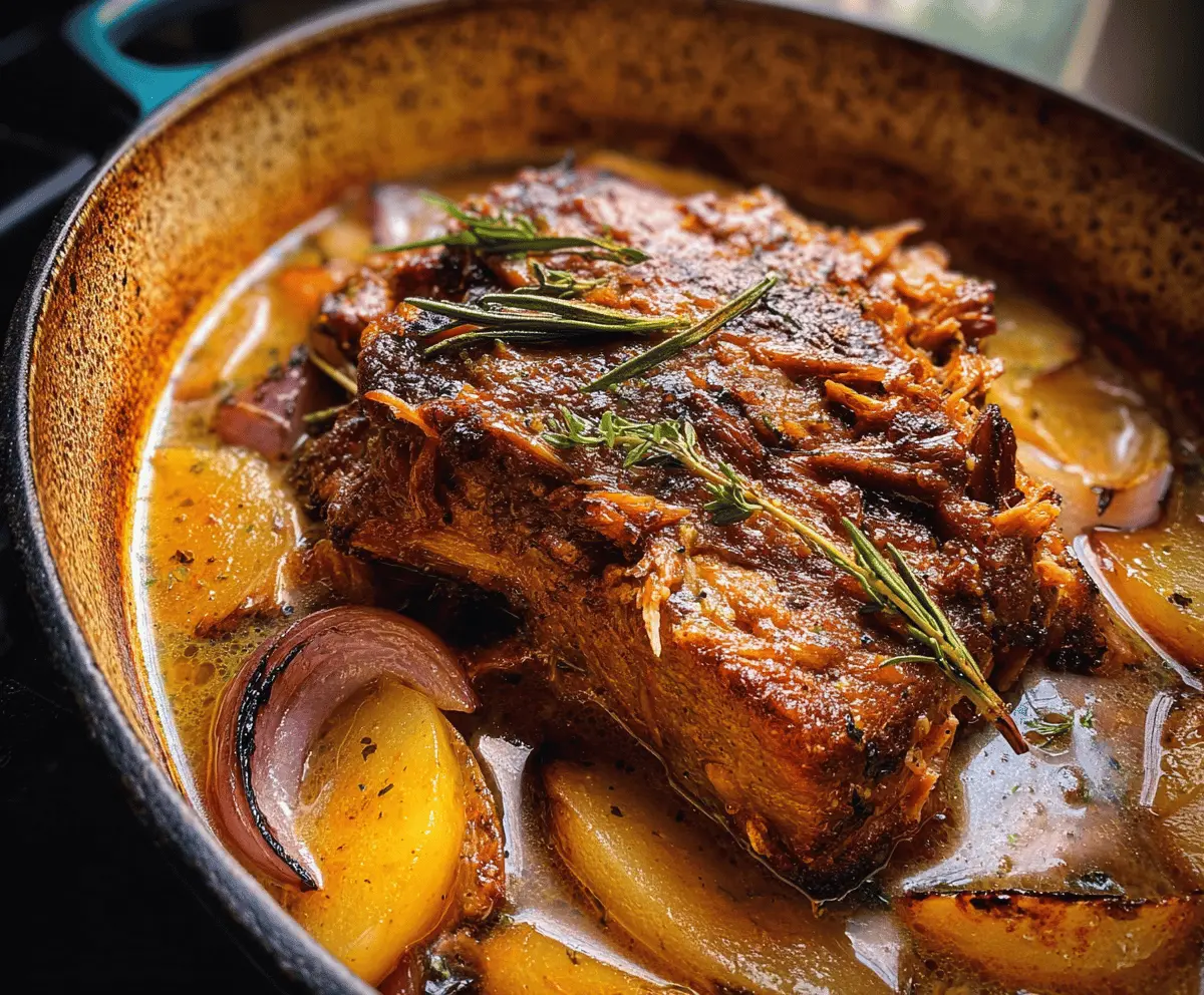 Easy Apple Cider Braised Pork Shoulder Recipe