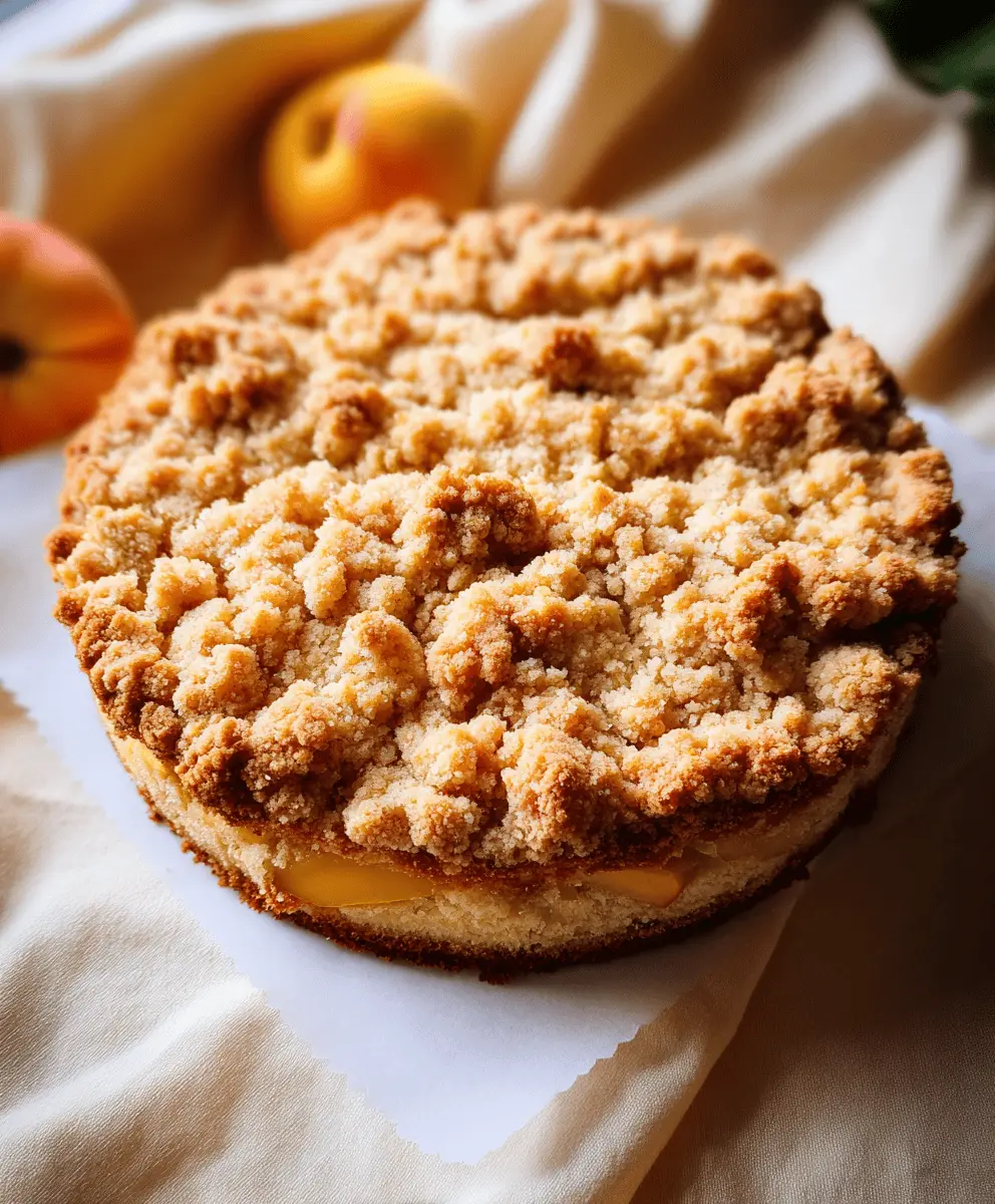 Southern Peach Crumb Cake with Sweet, Buttery Topping