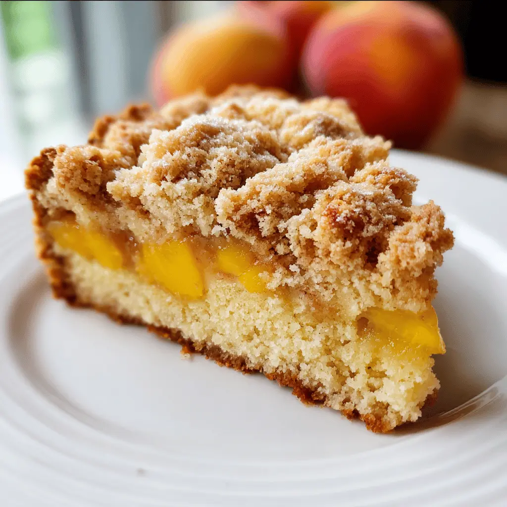 Southern Peach Crumb Cake with Sweet, Buttery Topping