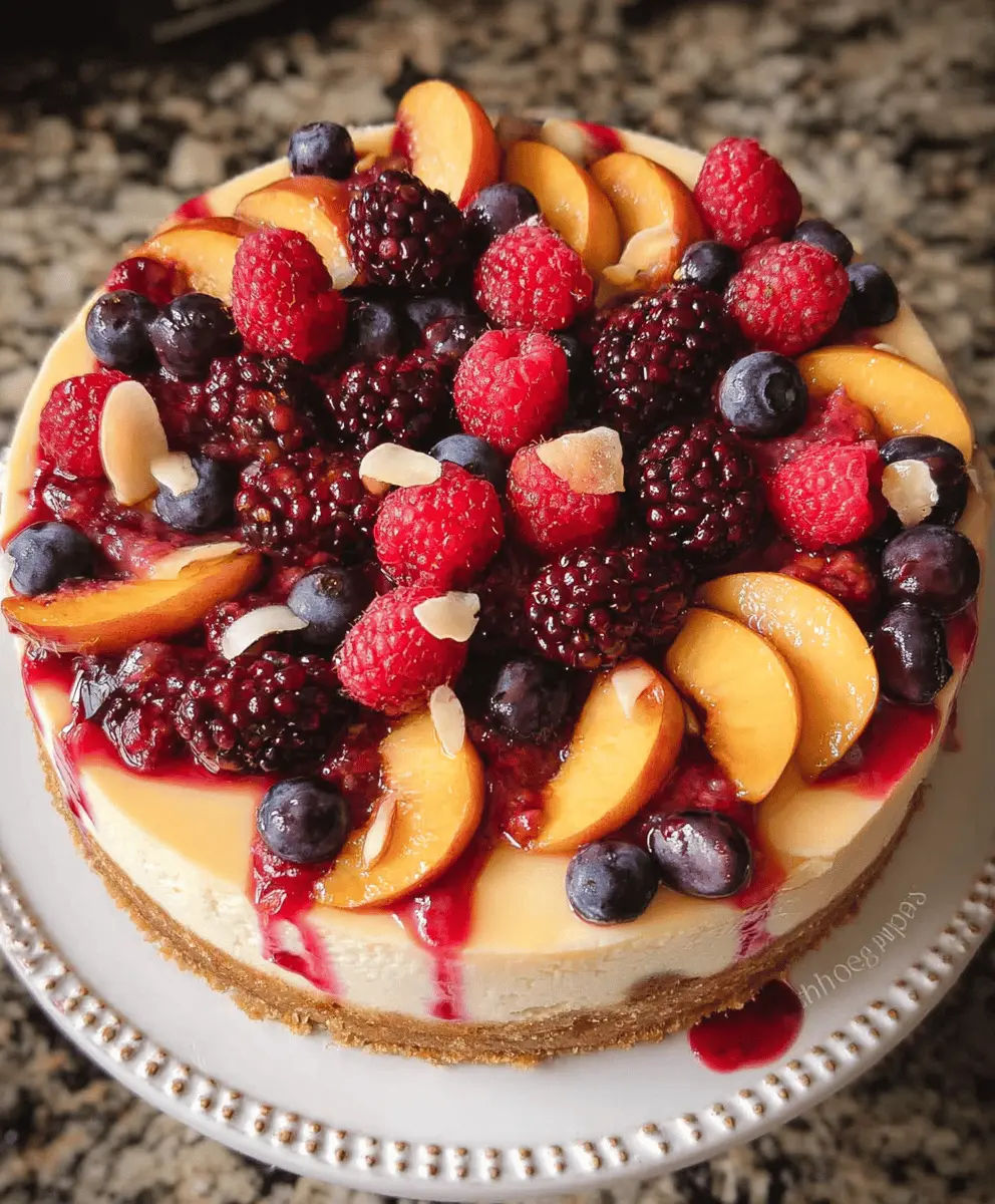 Refreshing Summer Berry and Peach Cheesecake Recipe