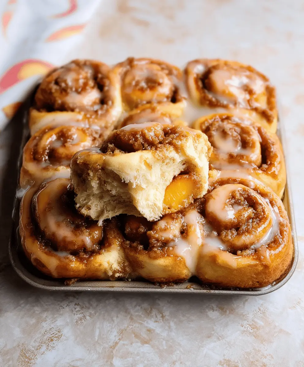 Easy Peach Cobbler Cinnamon Rolls Recipe