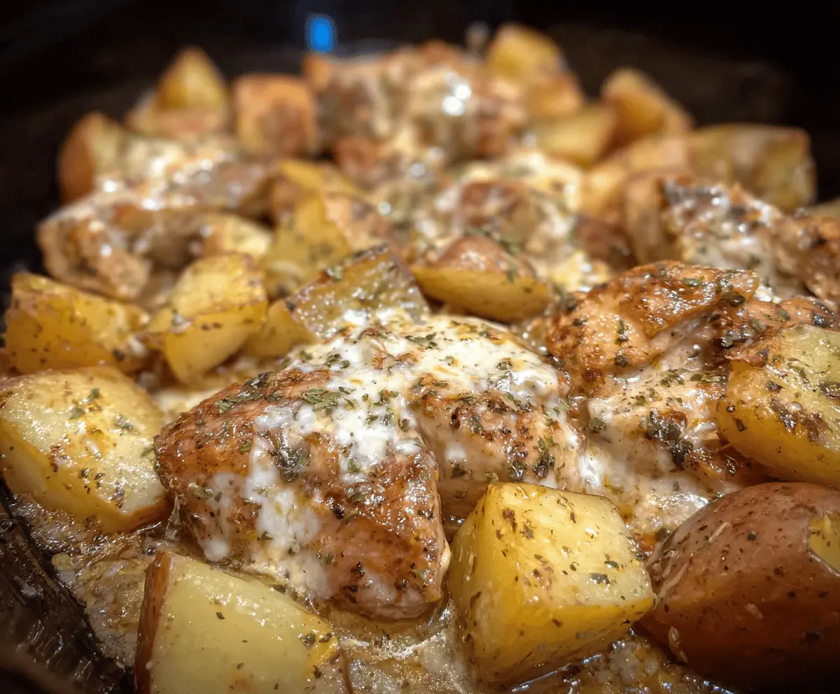 Easy Crockpot Garlic Parmesan Chicken and Potatoes