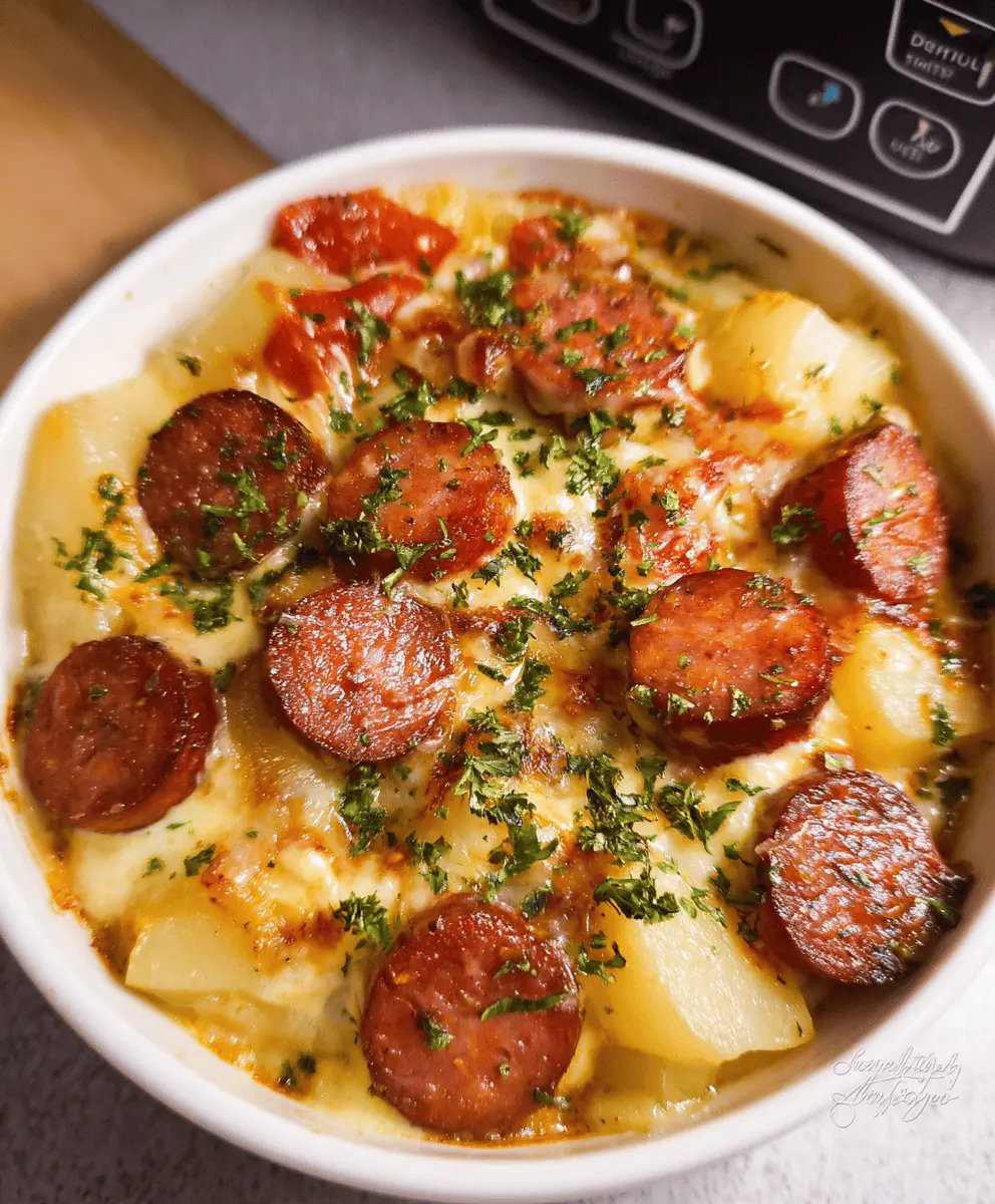 Easy Crockpot Cheesy Kielbasa Dinner Recipe