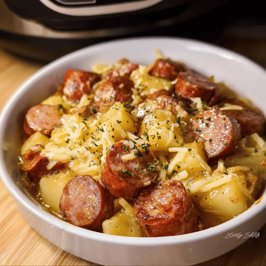 Easy Crockpot Cheesy Kielbasa Dinner Recipe