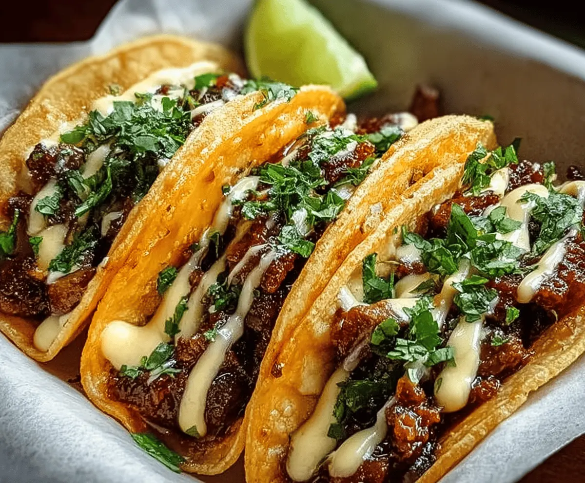 Garlic Butter Honey BBQ Beef Tacos Recipe