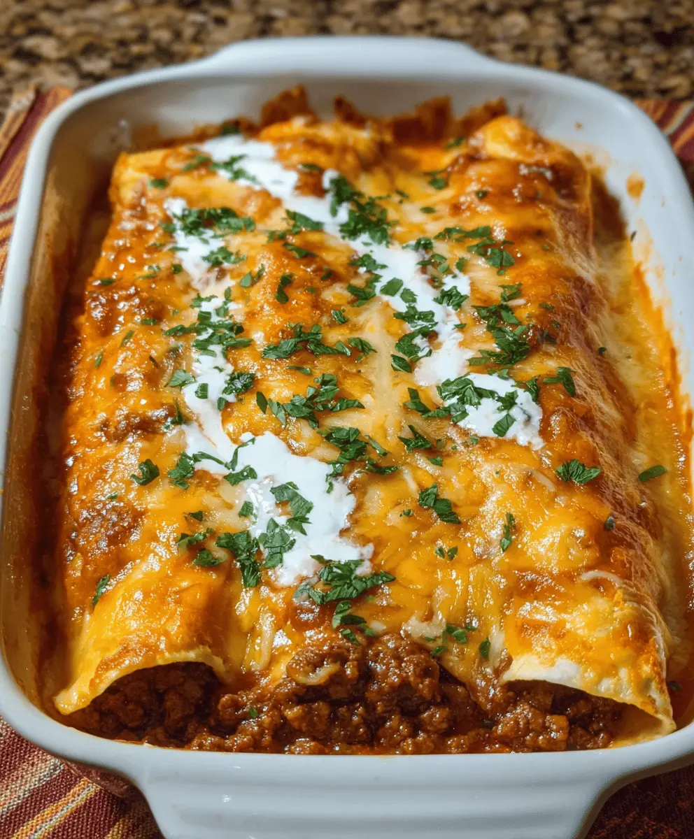 Easy Cheesy Ground Beef Enchiladas Recipe