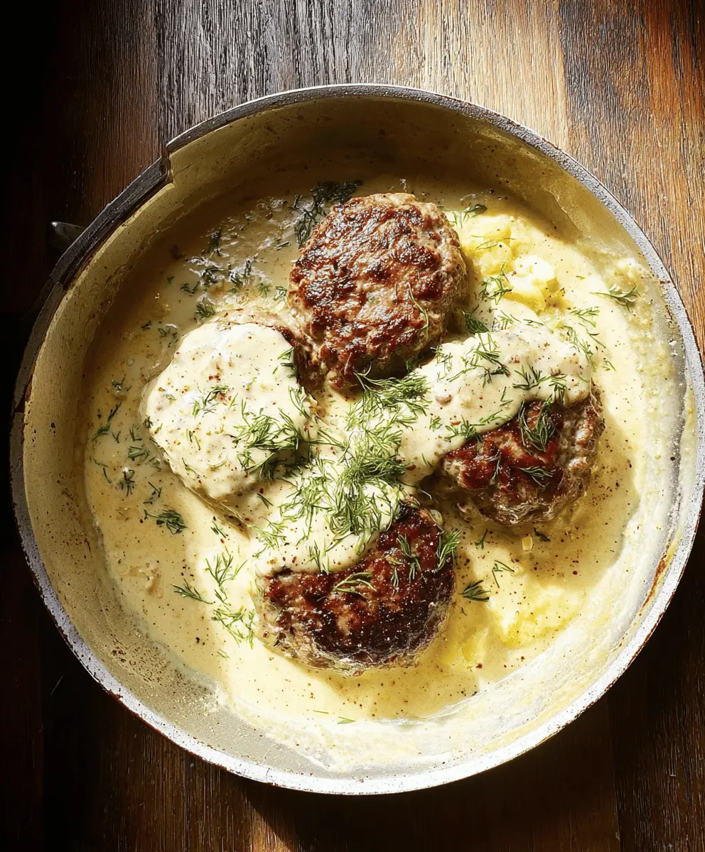 Creamy Dill Hamburger Steaks Recipe