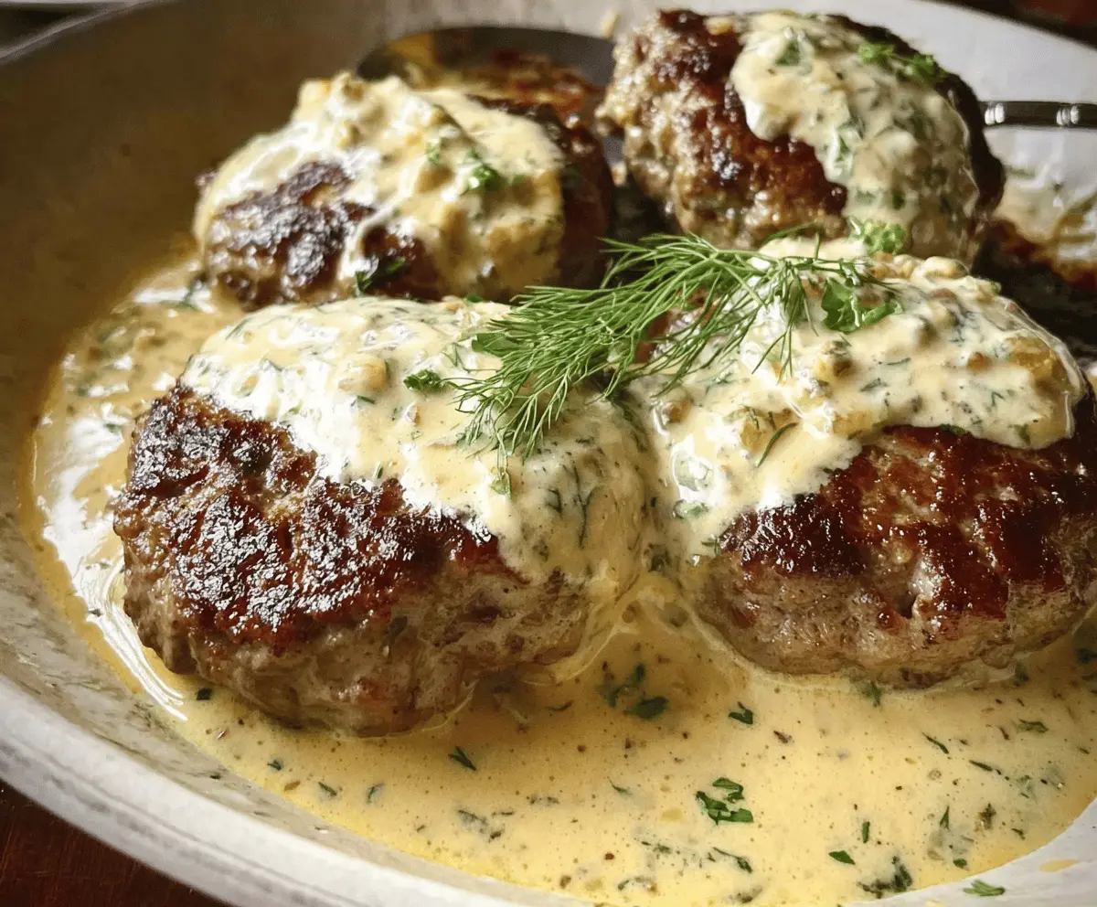 Creamy Dill Hamburger Steaks Recipe