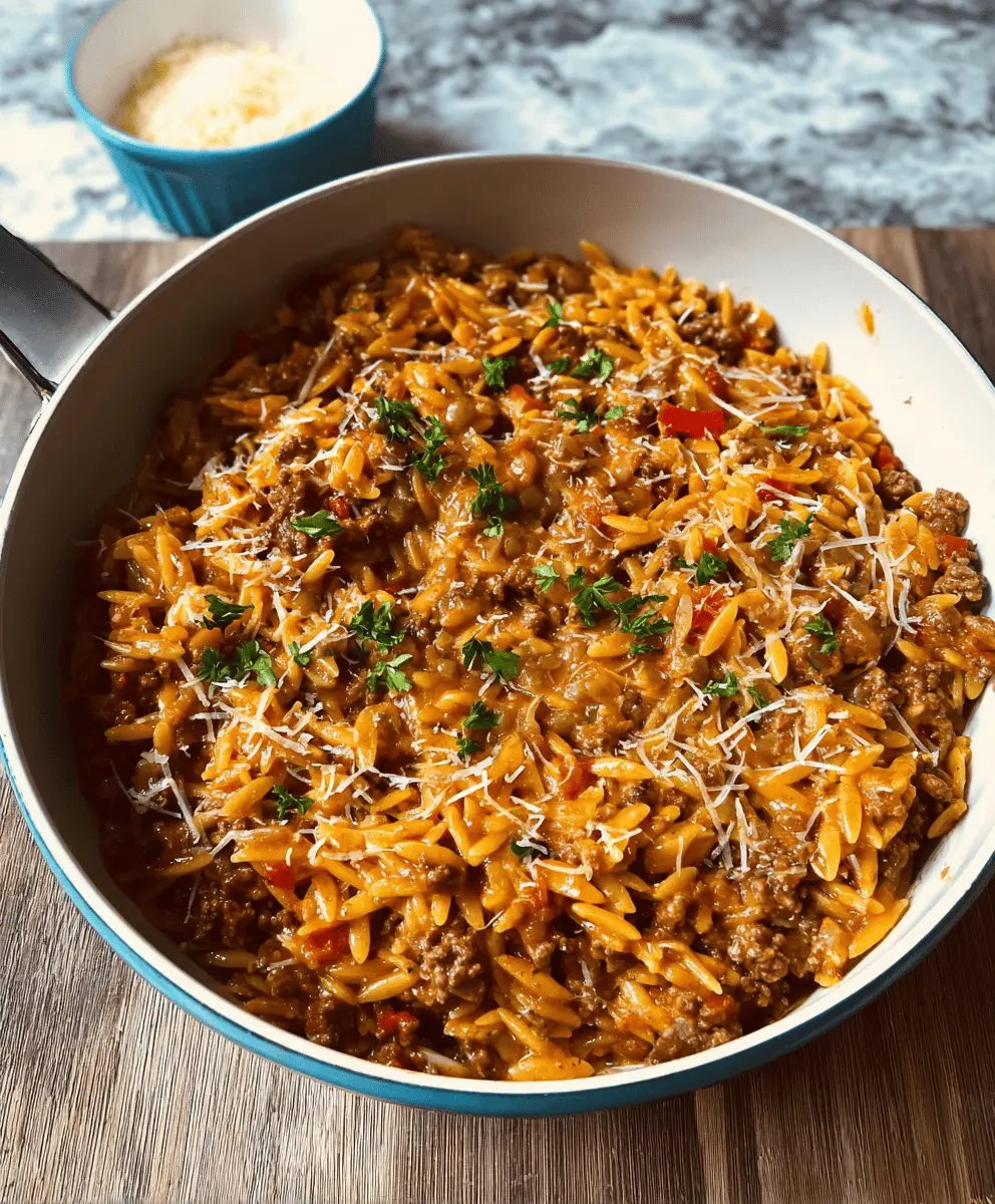 Easy Savory Ground Beef Orzo Dinner Recipe