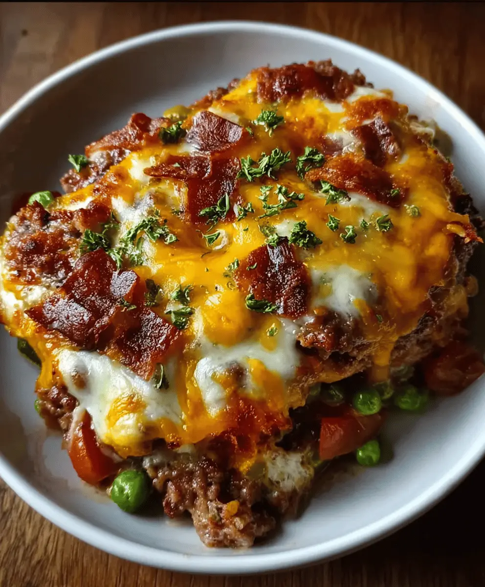 Cheesy Loaded Meatloaf Casserole With Veggies