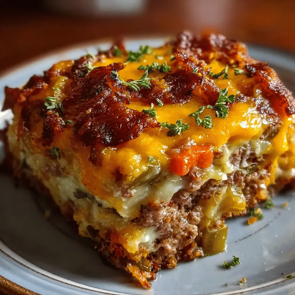 Cheesy Loaded Meatloaf Casserole With Veggies