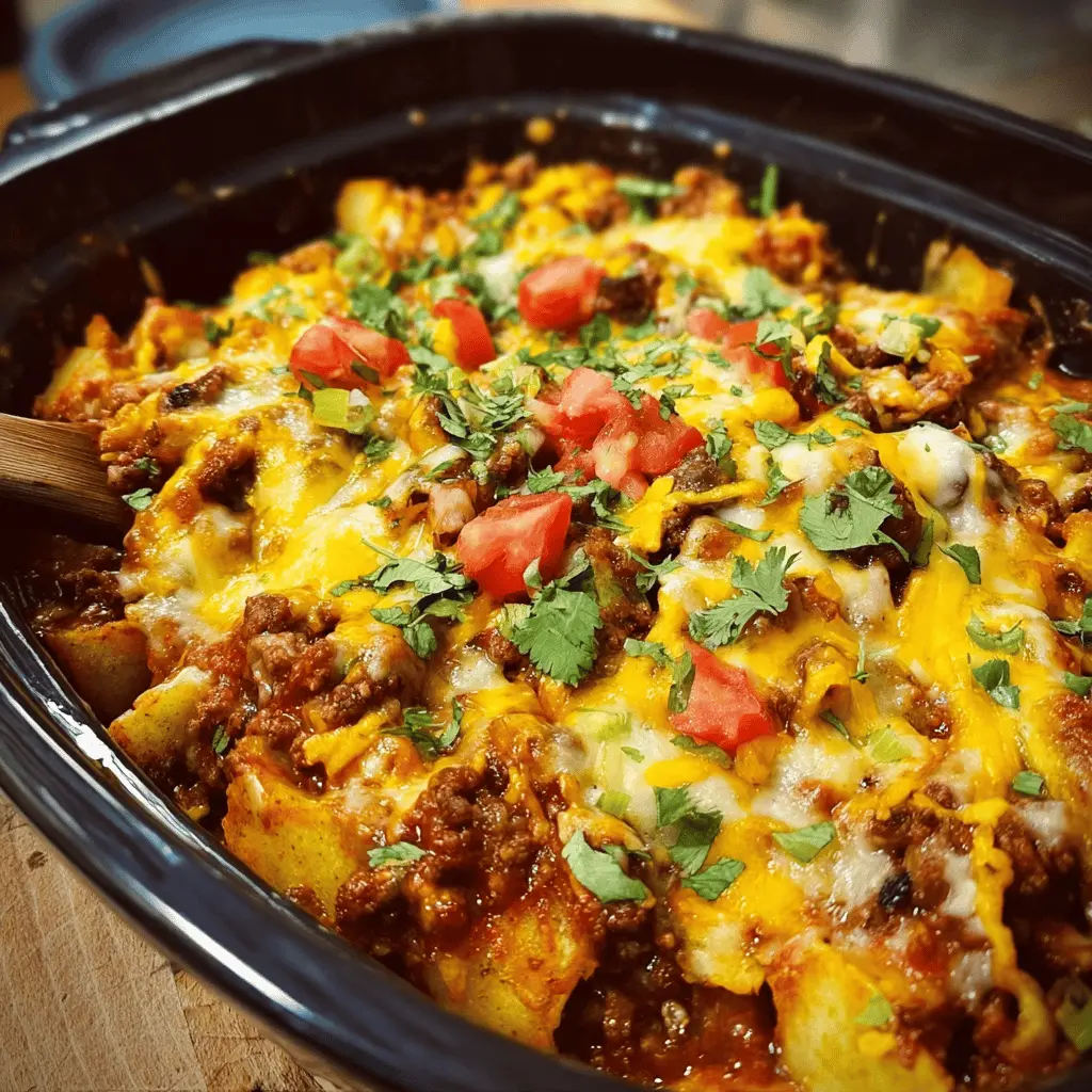 Easy Crockpot Taco Casserole Recipe
