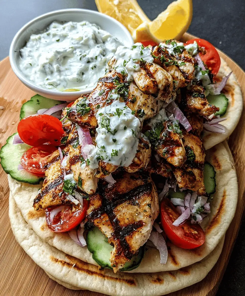 Easy Greek Chicken Gyros with Lemon Herb Marinade