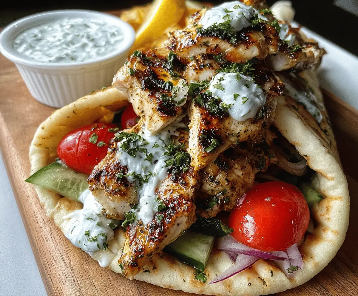 Easy Greek Chicken Gyros with Lemon Herb Marinade