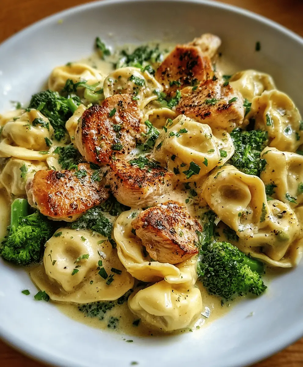 Creamy Garlic Parmesan Tortellini With Chicken & Broccoli