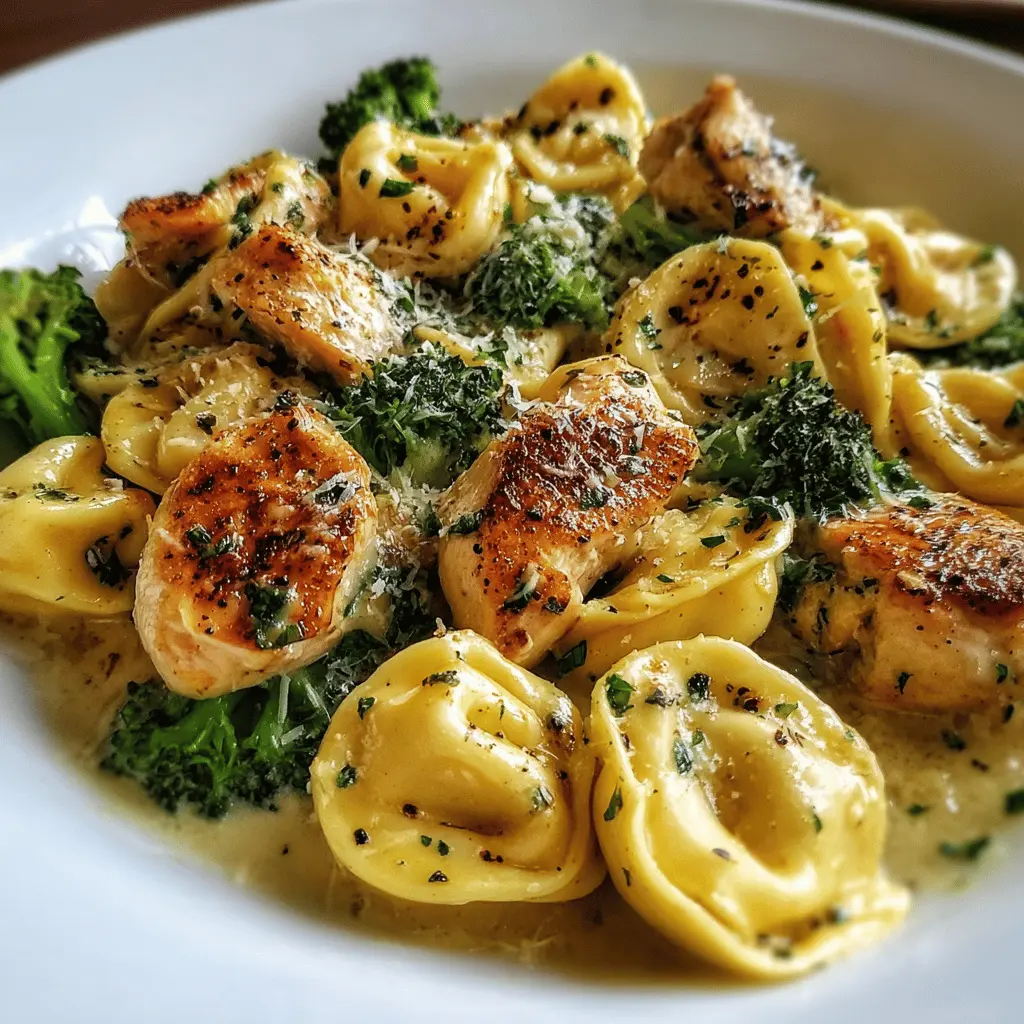 Creamy Garlic Parmesan Tortellini With Chicken & Broccoli