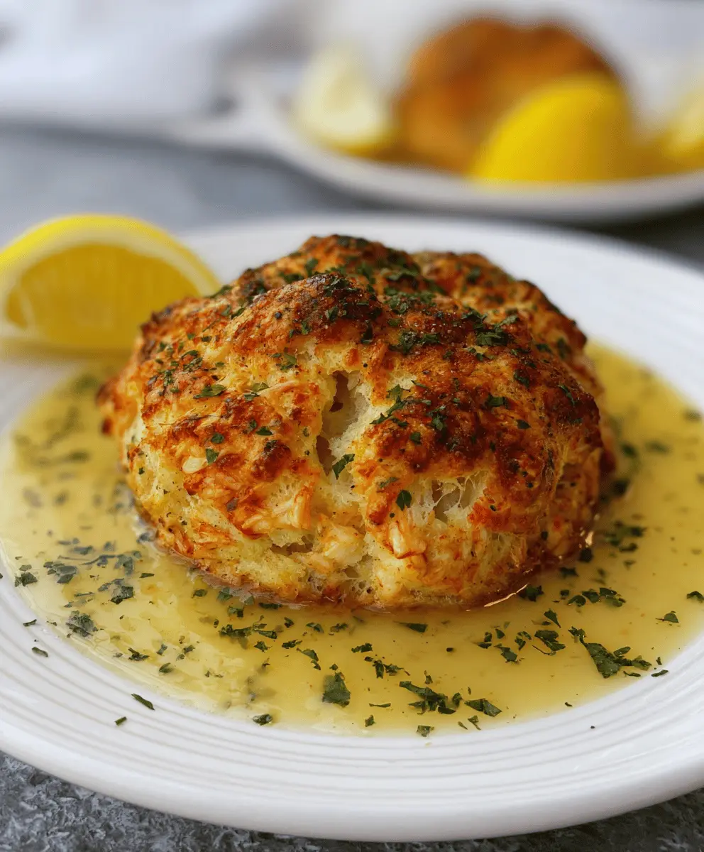 Crab Stuffed Cheddar Bay Biscuits with Lemon Butter Sauce