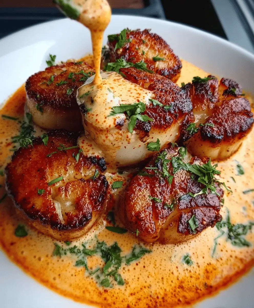 Seared Scallops With Creamy Spicy Cajun Sauce